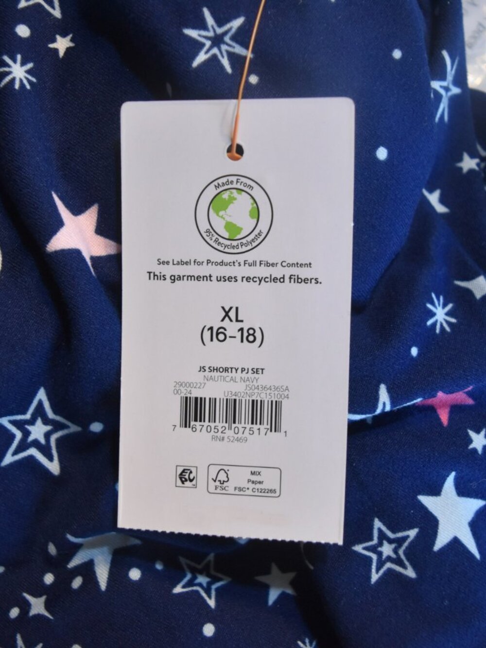 Joyspun Tank + Shorts Pajama Set Navy Celestial Size L NWT - Picture 6 of 6